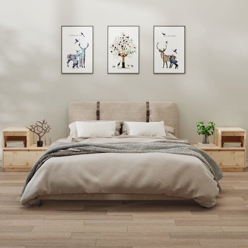  Noćni ormarići 2 kom 60 x 34 x 51 cm od masivne borovine Slike
