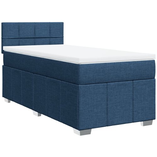 vidaXL Box spring postelja z vzmetnico modra 100x200 cm blago, (21304436) Cene