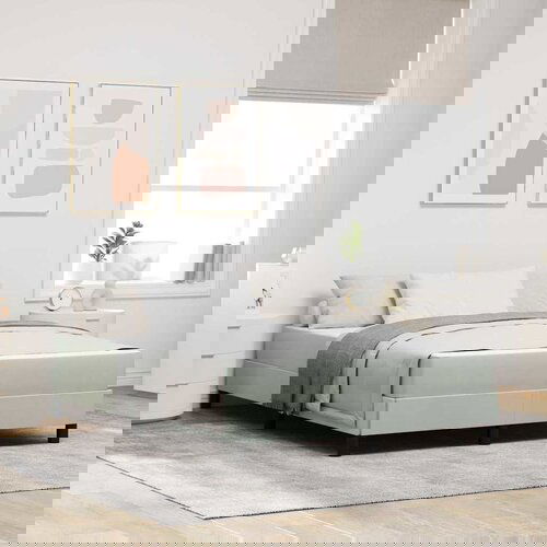 VidaXL Postelja boxspring z vzmetnico Svetlo siva 160 x 200 cm Žamet Slike