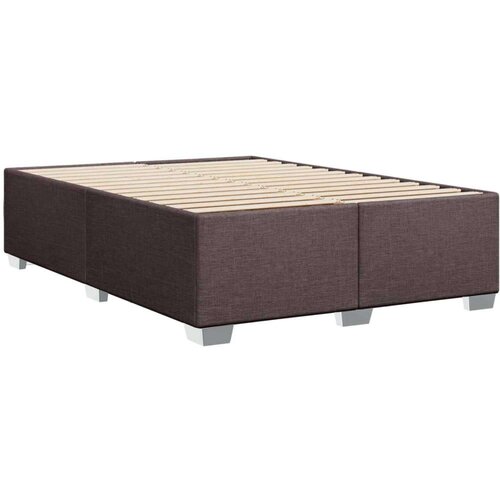 VidaXL Krevet s oprugama i madracem tamnosmeđi 140x200 cm tkanina Slike