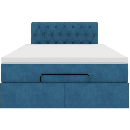 VidaXL okvir za krevet s madraca tamnoplavi 120x190 cm bar&amp;scaron;unasti Slike