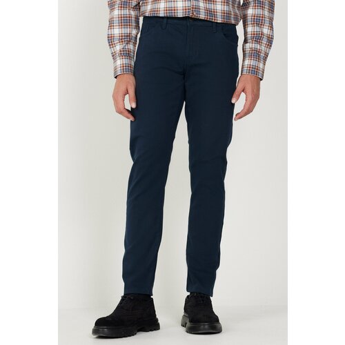 AC&Co / Altınyıldız Classics Men's Navy Blue Slim Fit Slim Fit 5 Pocket Cotton Canvas Stretchy Chino Pants Slike