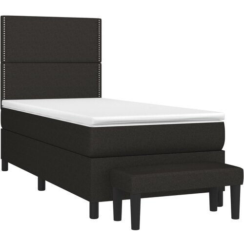 Box spring krevet s madracem crni 80 x 200 cm od tkanine Slike