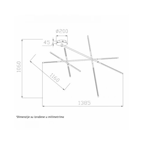 Aria 41 luster 60W 3000K dim Cene