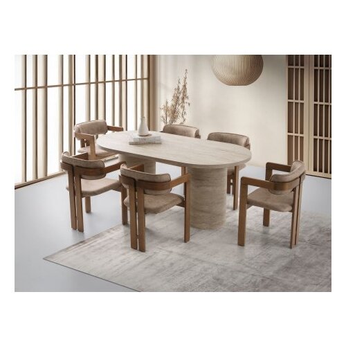 Hanah home trpezarijski sto hermes 2921 travertin Slike