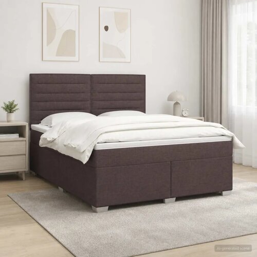  Boxspring krevet s madracem Tamno smeđa 140 x 200 cm Tkanina - Tamno smeđa 140 x 200 cm Dizajn linija Cene