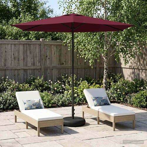  Vrtni Parasol s Podnožjem Pravokutni 2,7 x 2,7 m Poliester Crvena 270 x 270 cm Slike