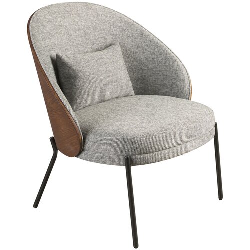 Angel Cerd&amp;aacute; Fotelj v sivi barvi in orehovi tkanini, (5000008489) Slike