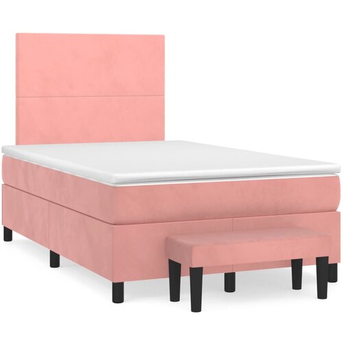 Maison Chic Box spring postelja - Vzmetna postelja z vzmetnico roza 120x200 cm žamet SL20685, (21881400) Cene