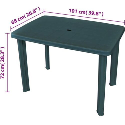  Vrtni stol od plastike zeleni 101 x 68 x 72 cm Slike