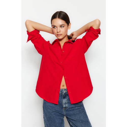 Trendyol Red Loose Fit Woven Shirt Slike