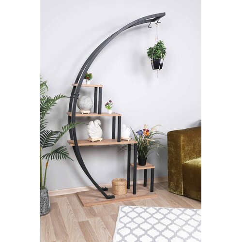 Hanah home Garden Atlantic polica za knjige 85x180x35cm, crno-smeđa Cijene