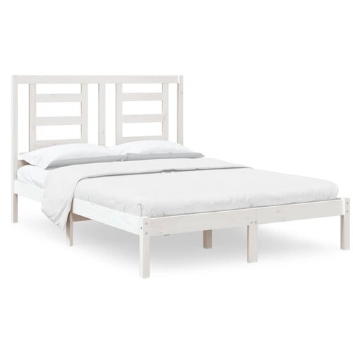 VidaXL Posteljni okvir bel iz trdnega lesa 120x190 cm 4FT, (20904377) Slike
