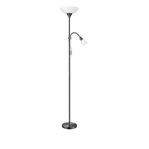 Eglo Črna stoječa svetilka s steklenim senčilom (višina 176,5 cm) UP 2 – Cene