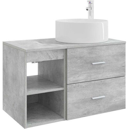 vidaXL Komplet pohištva za kopalnico 2 pcs Betonsko siva, (5000245592) Cene