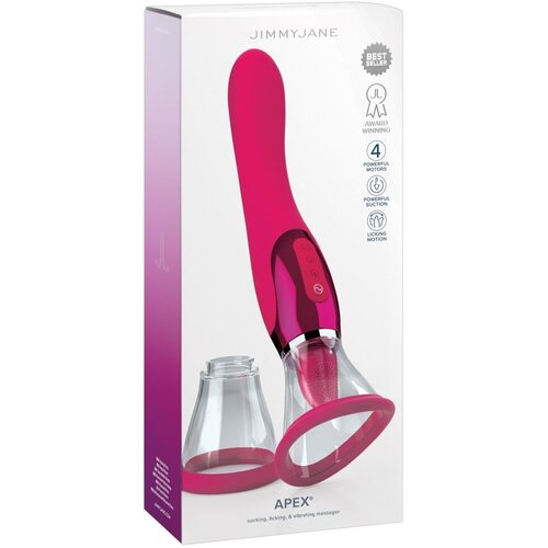 Jimmy Jane Vibrator sa vakum ča&scaron;icom Apex, 25.8cm, Roze Cene