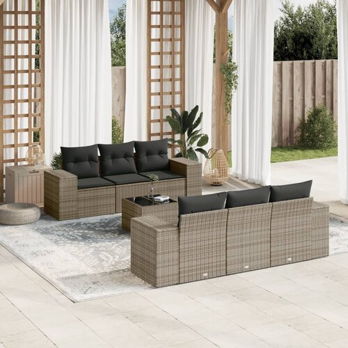 vidaXL 7-dijelni set vrtnih sofa sivi od poliratana Cijene