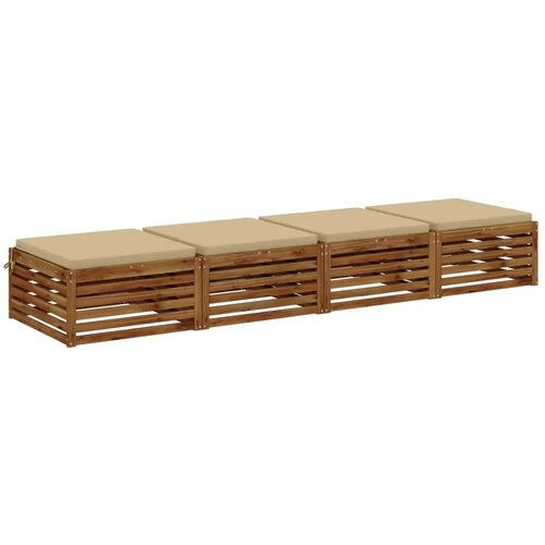  Jastučići za sjedalo od 4 dijela SOEST 4 kom. 100% poliester - Bež (poliester) 60 x 60 x 5 cm 4 Cene