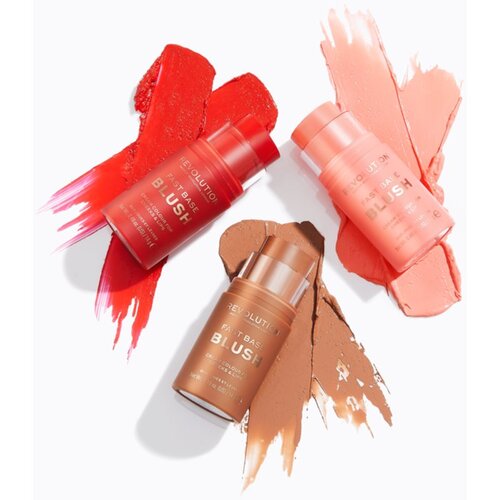 Makeup Revolution Fast Base toniran balzam za ustnice in lica odtenek Spice 14 g Slike
