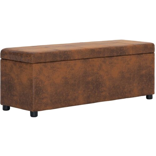 The Living Store Klop s prostorom za shranjevanje 116 cm rjavo umetno usnje - Klop, (21493881) Slike