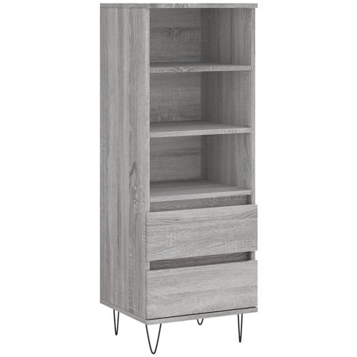  Visoka komoda boja hrasta 40x36x110 cm od konstruiranog drva Siva Slike