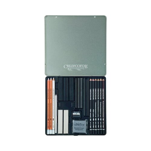 CRETACOLOR Black & White Box - 25-delni set - kovinski etui Cene