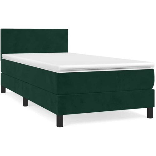 Box spring krevet s madracem tamnozeleni 80 x 200 cm bar&amp;scaron;unasti Slike