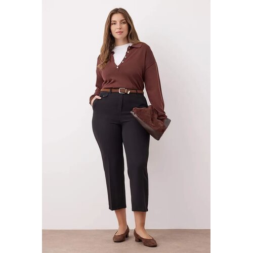 Trendyol Ženske pantalone Tbbaw26Ar00015, Crne Slike