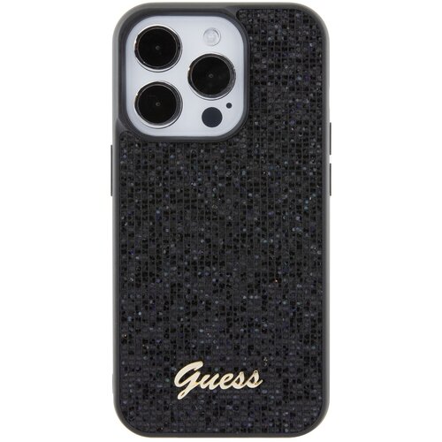 Guess zaščitni ovitek Disco Metal Script Black, Iphone 15 Pro, (21129594) Cene