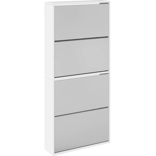  za cipele s ogledalom i 4 razina bijeli 63x17x134 cm Slike