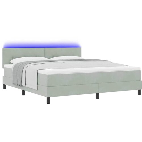  LED Box Spring Krevet Svijetlo siva 180 x 200 cm Bar&amp;scaron;un Slike