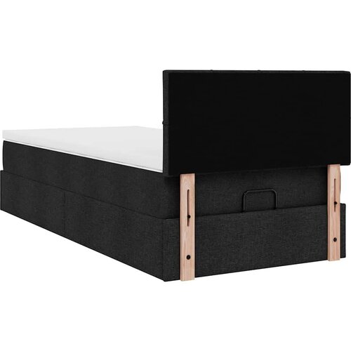 VidaXL Otomanski okvir kreveta s madraca crni 90x190cm od tkanine Slike