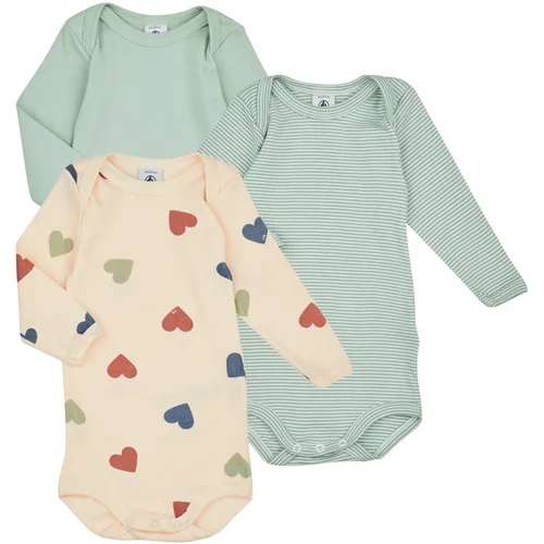 Petit Bateau Pižame & Spalne srajce BODY US ML PACK X3 Zelena