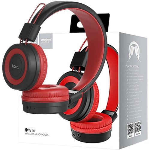 Hoco. Slu&amp;scaron;alice bežične / žične, Bluetooth/ 3.5 mm, crvena &amp;ndash; W16 Cool motion Red Slike