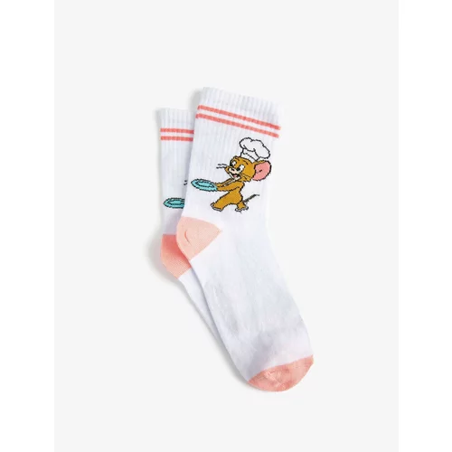 Koton Tom And Jerry Crew Socks Licensed Embroidered