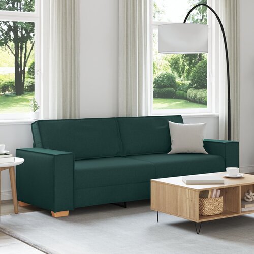 vidaXL Kauč svijetlo sivi 59 cm tkanina Tamnozeleni Poliester, Drvo Cijene