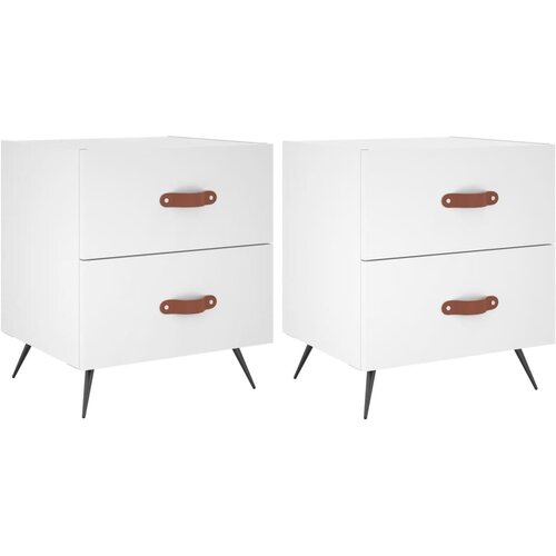 Maison Chic Dvo delni komplet Nočne omarice - Nočne mize bela 40x35x47,5 cm inženirski les, (21690482) Cene