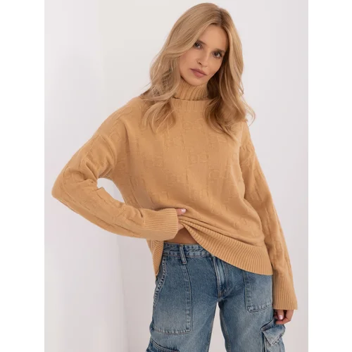 Fashion Hunters Brown oversized turtleneck