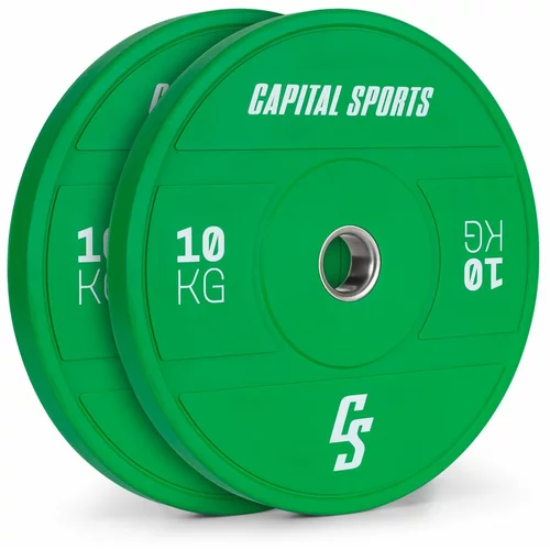Capital Sports Nipton 2021, kolutna utež, bumper kolut, 2 × 10 kg, Ø 50,4 mm, trda guma