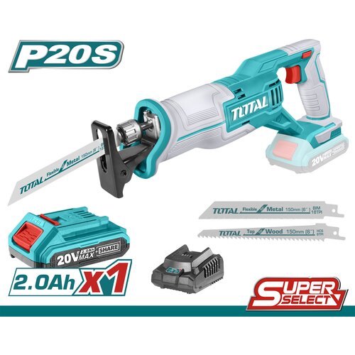 Total Akumulatorska sabljasta pila 2800rpm/20V/2.0Ah-7.5Ah/P20S (SET Baterija 1x2Ah, Punjač) (TRSLI11521) Cijene
