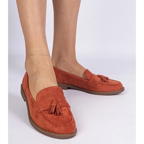 D/CEO marka niezdefiniowana Orange loafers made of eco-suede with fringes Marimel Cijene