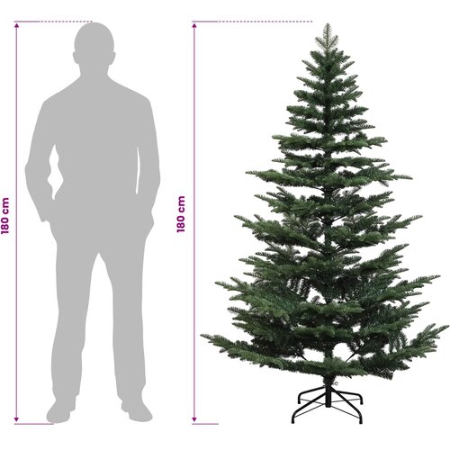  Umjetno božićno drvce s nogom 180 cm PE i PVC Zelena Slike