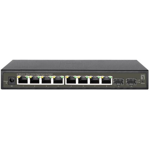  LevelOne Hilbert 10-Port Gigabit Smart Lite Switch, 8 x Gigabit RJ45, 2 x Gigabit SFP Cene