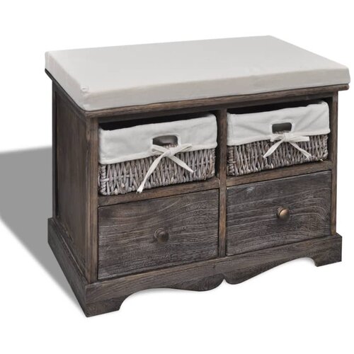 VidaXL Klop s prostorom za shranjevanje rjava 62x33x42 cm pavlovnija, (20955170) Slike