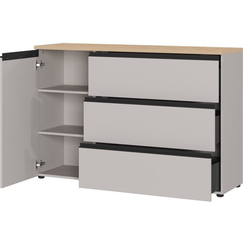 Germania Sivo-bež/u svijetloj prirodnoj boji komoda 135x91x41 cm Cormano &amp;ndash; Slike