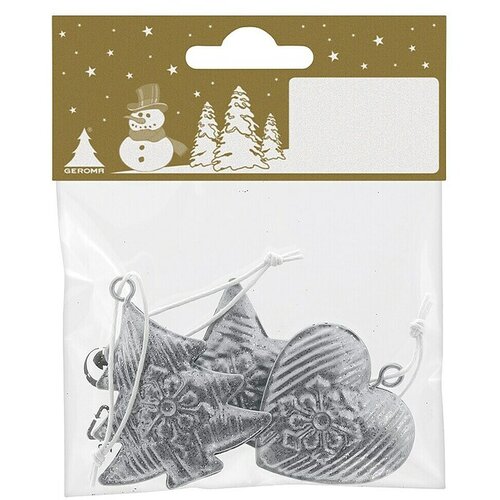  Dekorativni artikl Zvijezda (Srebrna, Metal, 3 Kom.) Slike