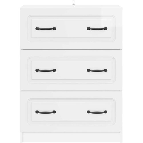  Ormar s ladicama Bijela visokog sjaja 66 x 34 5 x 87 cm - Bijela visokog sjaja Slike