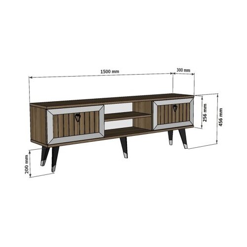 Hanah home tv polica lidya walnut silver Slike