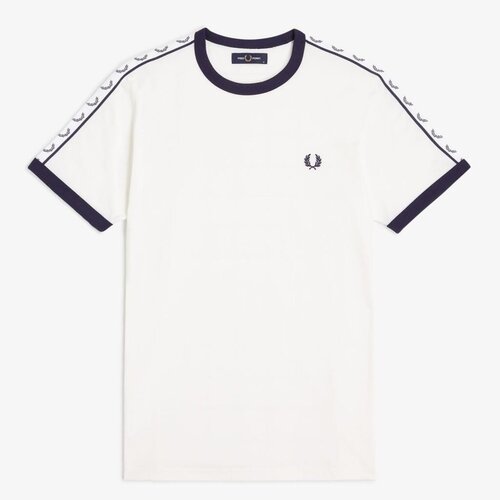 Fred Perry TAPED RINGER T-SHIRT Bijela Slike