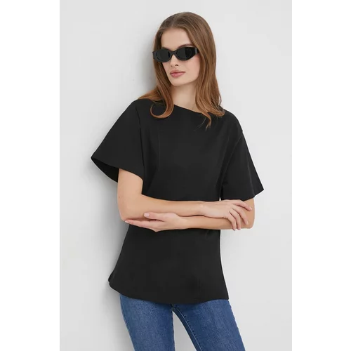 United Colors Of Benetton Bombažna kratka majica ženski, črna barva